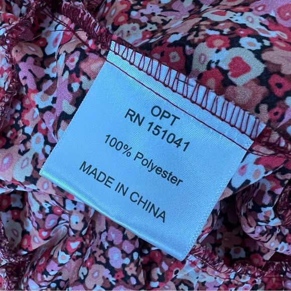 Anthropologie OPT Floral Long Sleeve Printed Boho Midi Dress Size XS - Picture 6 of 6